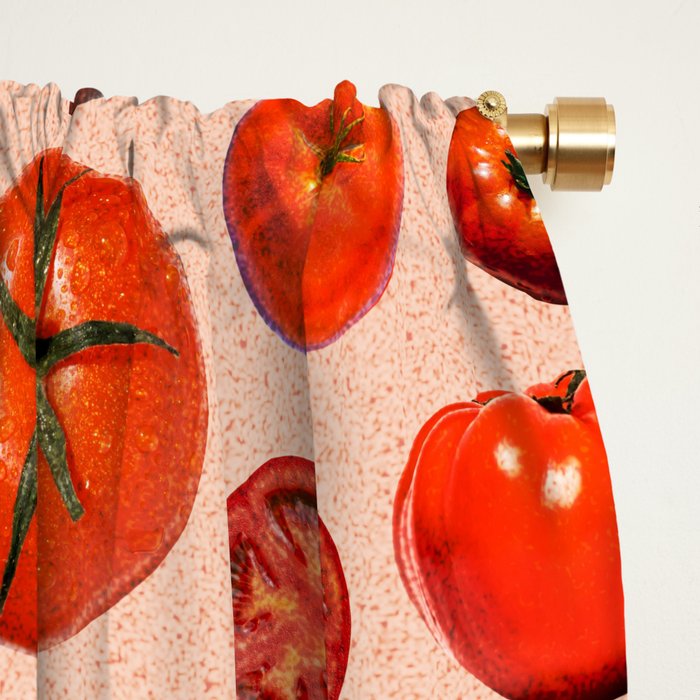 Tomato Collage Print Window Curtain Gallery Image 2