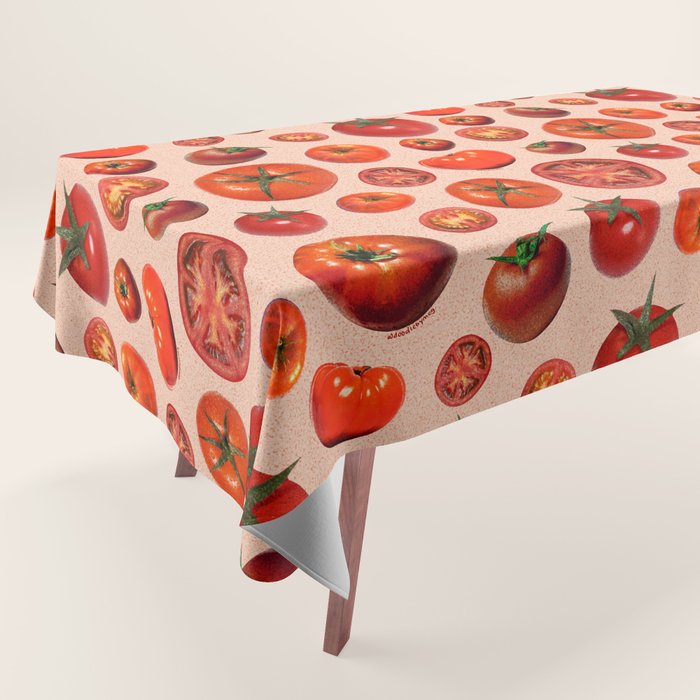Tomato Collage Print Tablecloth Gallery Image 1