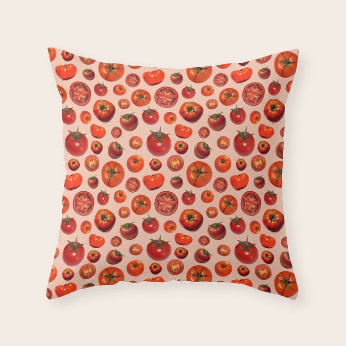 Tomato Collage Print Throw Pillow Gallery Image 6