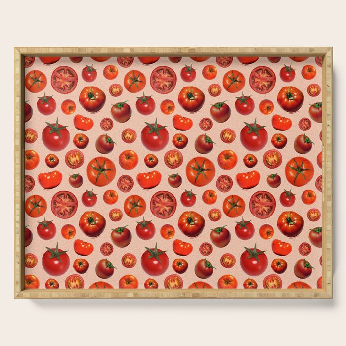 Tomato Collage Print Serving Tray Gallery Image 1