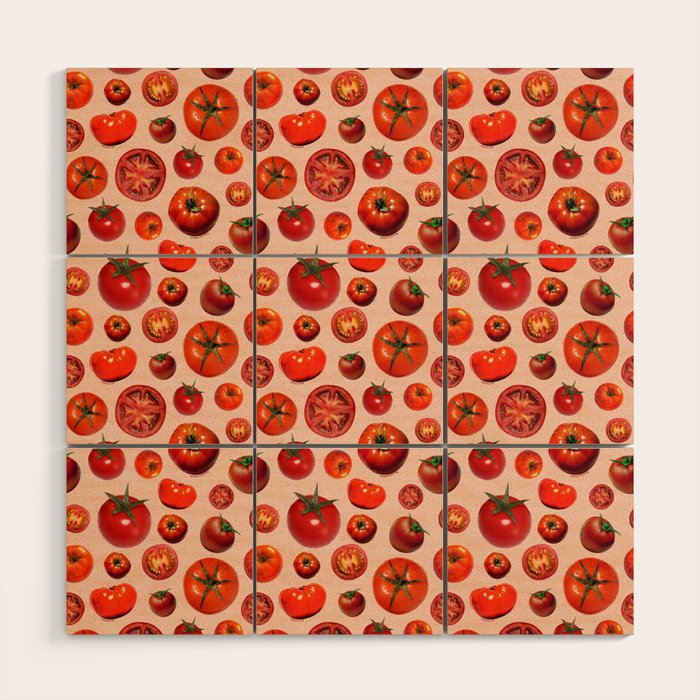 Tomato Collage Print Wood Wall Art Gallery Image 1