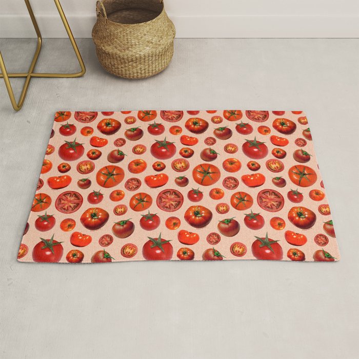 Tomato Collage Print Rug Gallery Image 1