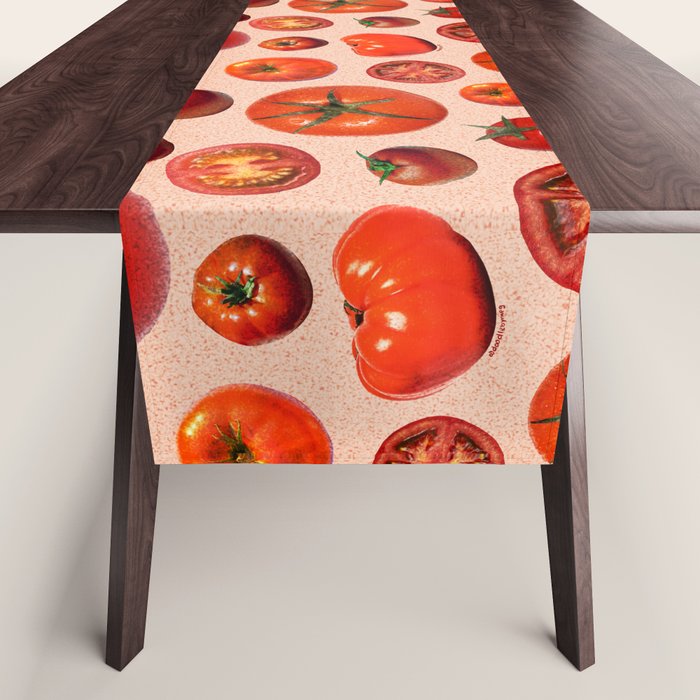 Tomato Collage Print Table Runner Gallery Image 1