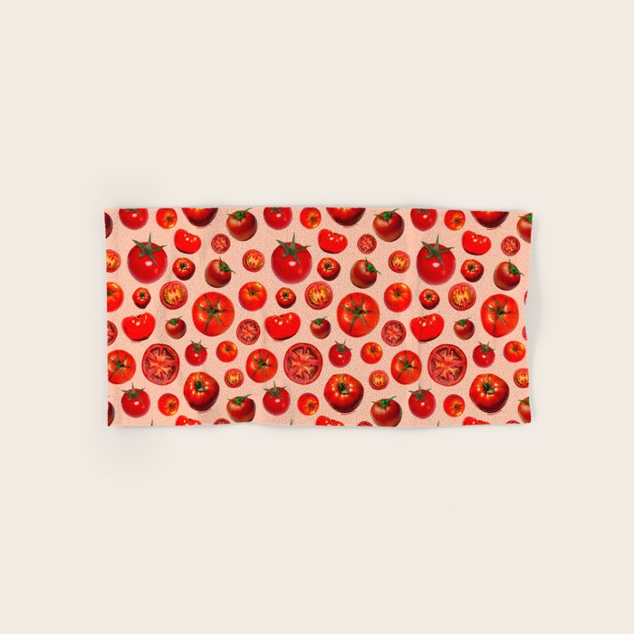 Tomato Collage Print Bath Towel Gallery Image 1