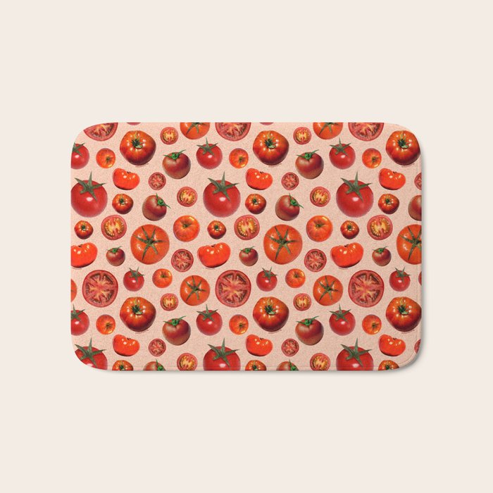 Tomato Collage Print Bath Mat Gallery Image 1