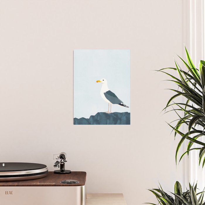 Seagull Minimalist Illustration Poster Gallery Image 2