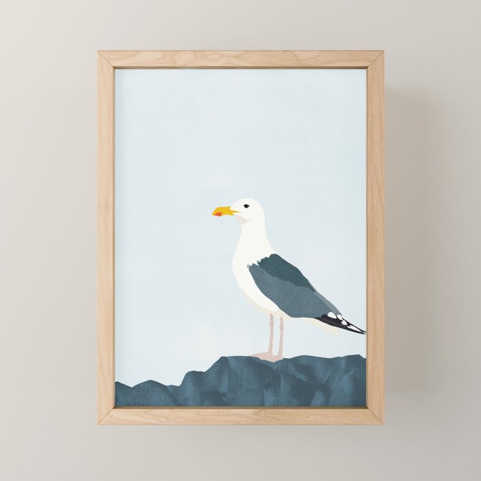 Seagull Minimalist Illustration Mini Art Print Gallery Image 1