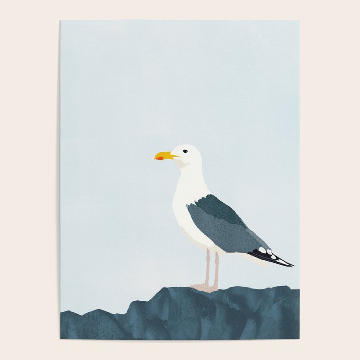Seagull Minimalist Illustration Poster