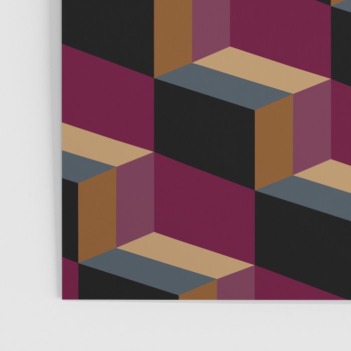 Cuboid Mid Century Abstract Shapes Pattern IV Poster Gallery Image 3