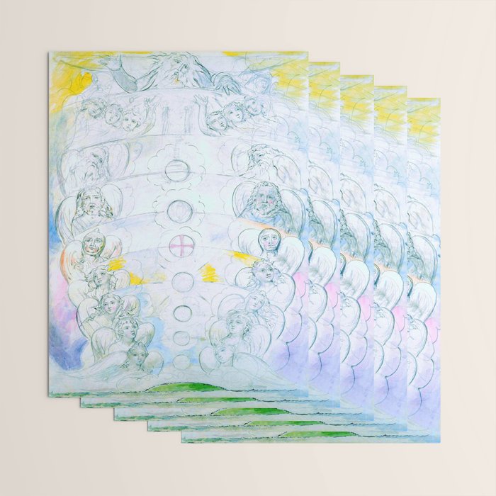 William Blake "Illustrations to Dante's Divine Comedy - The Vision of the Deity" Wrapping Paper Gallery Image 3