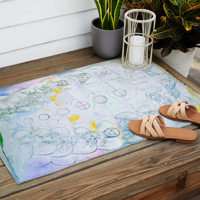 William Blake "Illustrations to Dante's Divine Comedy - The Vision of the Deity" Outdoor Rug Gallery Image 2