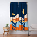 Moon and Night Bloomer Mountain Landscape Window Curtain Gallery Image 5