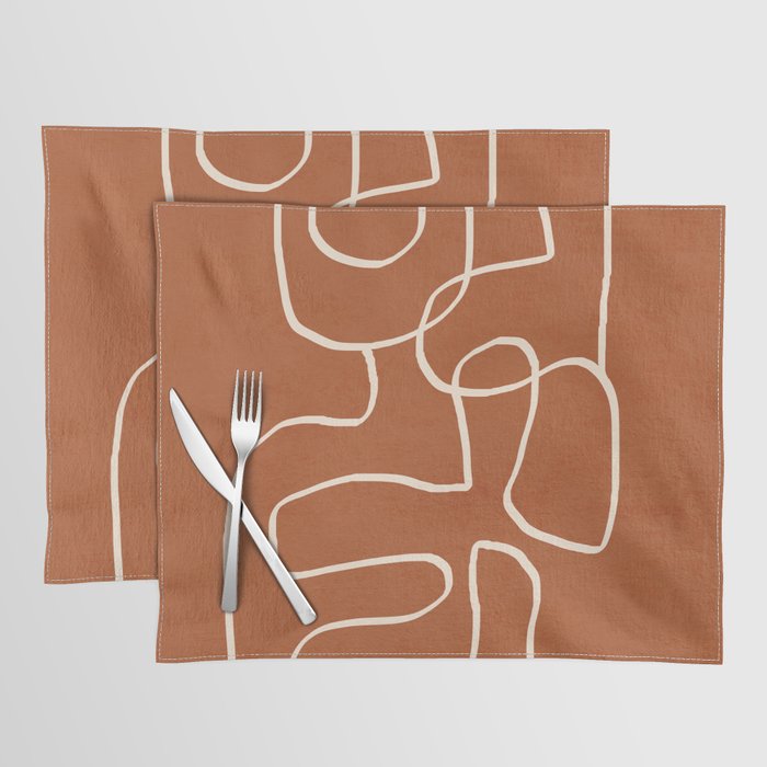 Abstract line art 15 Terracotta Placemat Gallery Image 1
