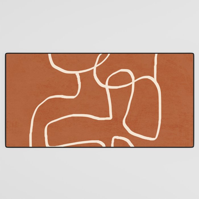 Abstract line art 15 Terracotta Desk Mat Gallery Image 3