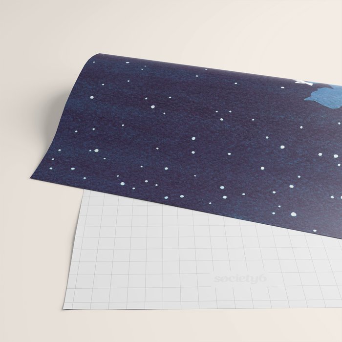 Boy with paper boats, blue Wrapping Paper Gallery Image 2