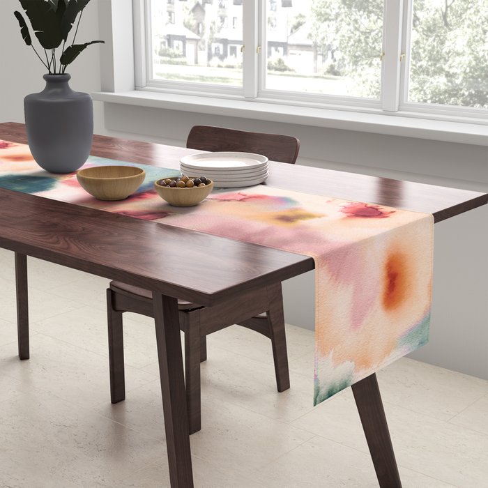 Abstract Watercolor Dreamy Autumn Painting Romantic Botanica Table Runner Gallery Image 2