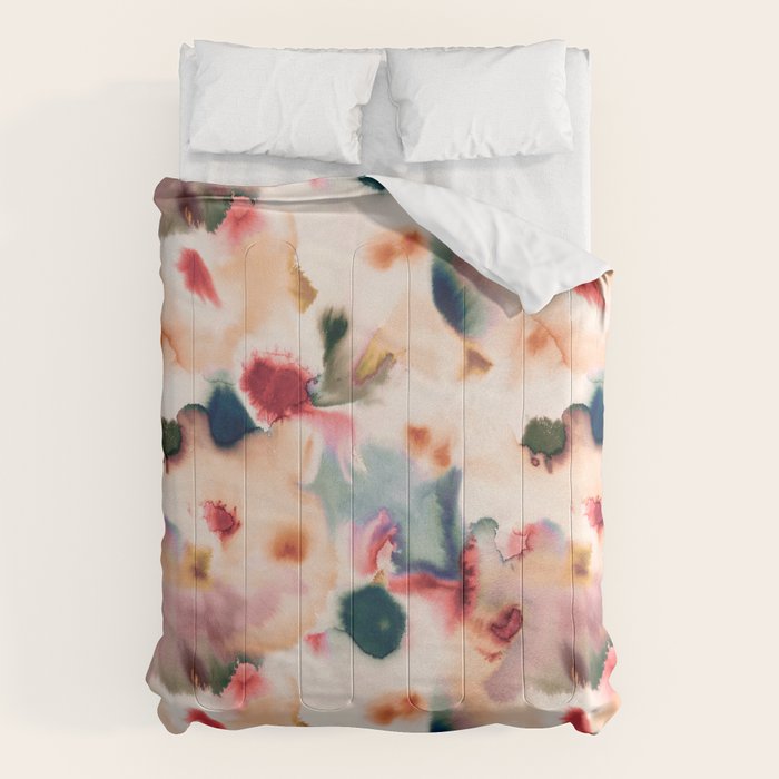 Abstract Watercolor Dreamy Autumn Painting Romantic Botanica Comforter Gallery Image 1