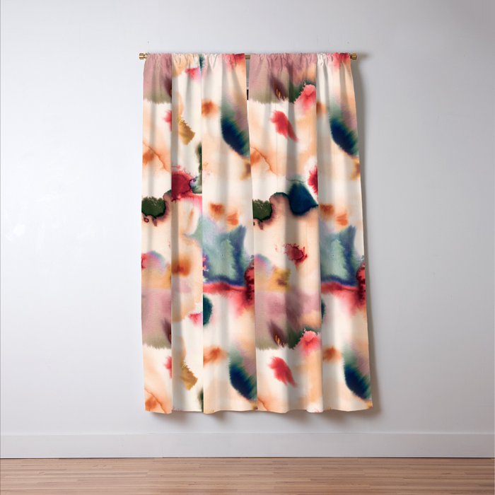 Abstract Watercolor Dreamy Autumn Painting Romantic Botanica Window Curtain Gallery Image 3