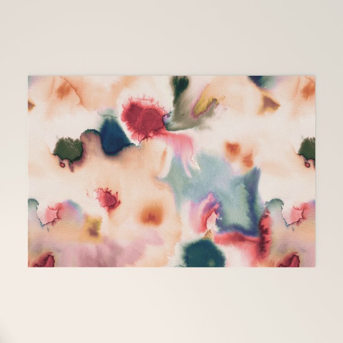 Abstract Watercolor Dreamy Autumn Painting Romantic Botanica Welcome Mat Gallery Image 1