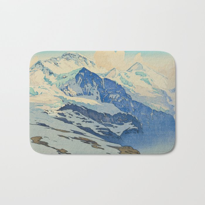 The Jungfrau Vintage Beautiful Japanese Woodblock Print Hiroshi Yoshida Bath Mat Gallery Image 1