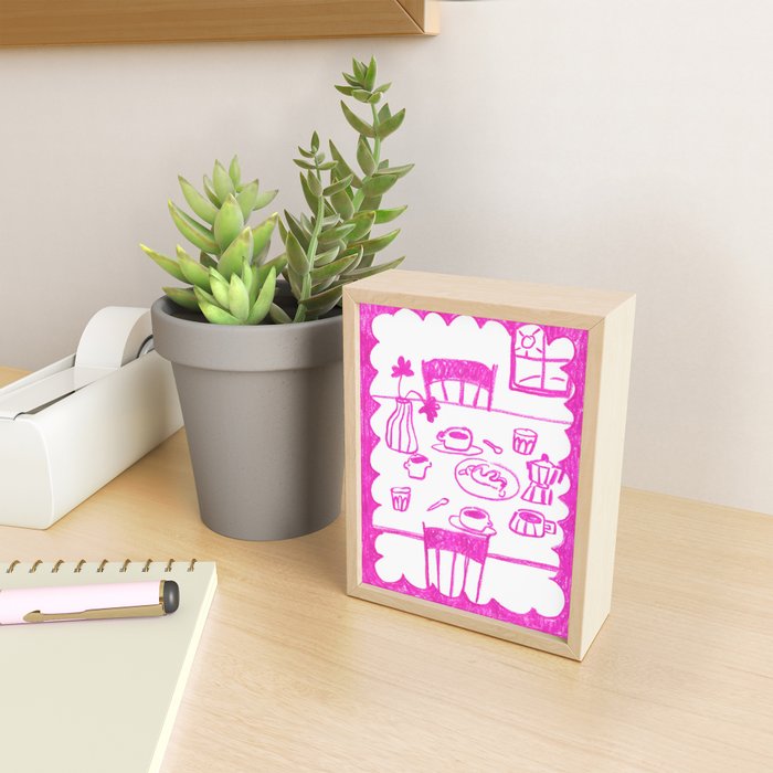 Kitchen Table in Magenta Mini Art Print Gallery Image 2