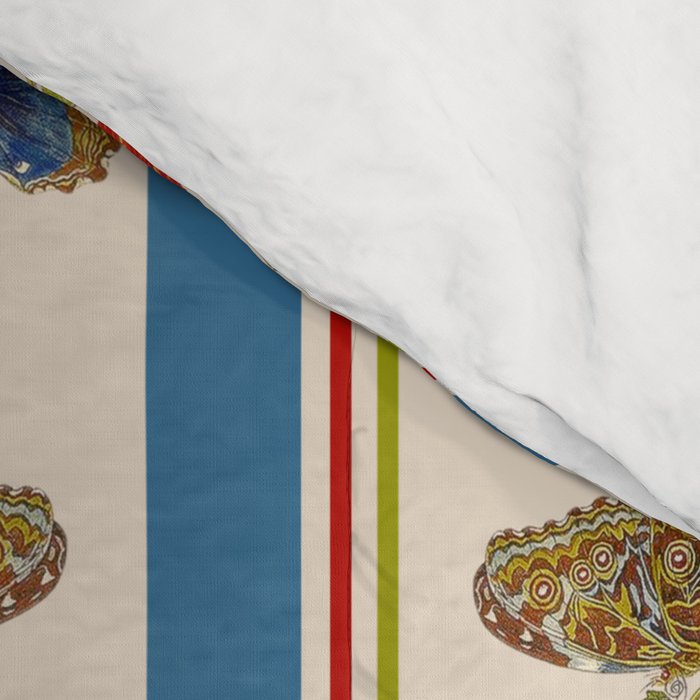 Antique Napoleonic Toile With Stripes And Butterflies Comforter Gallery Image 4