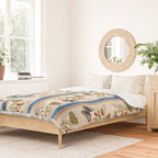 Antique Napoleonic Toile With Stripes And Butterflies Duvet Cover Gallery Image 2