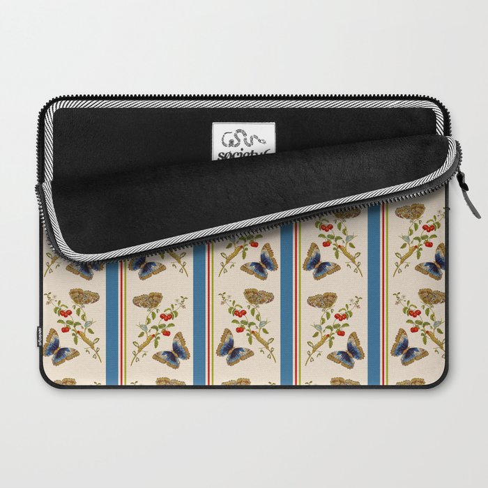 Antique Napoleonic Toile With Stripes And Butterflies Laptop Sleeve Gallery Image 2