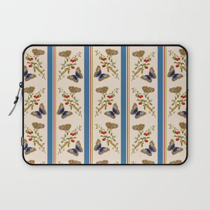 Antique Napoleonic Toile With Stripes And Butterflies Laptop Sleeve Gallery Image 1