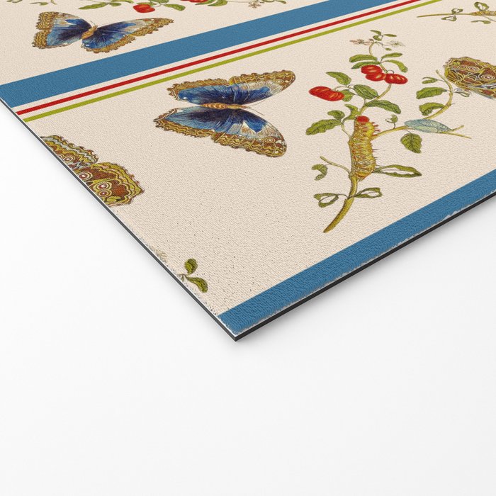 Antique Napoleonic Toile With Stripes And Butterflies Welcome Mat Gallery Image 2