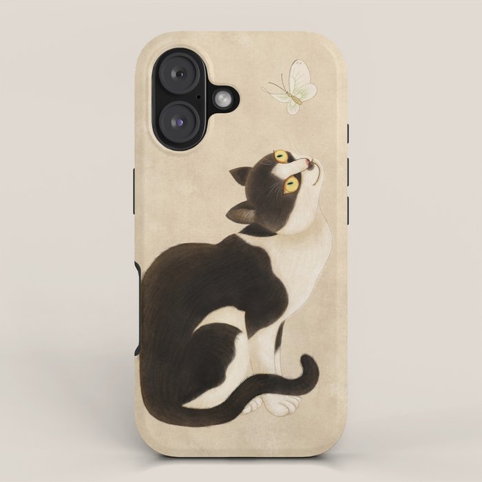 Minhwa: Cat & Butterfly (Korean Traditional/Folk Art) Iphone Case