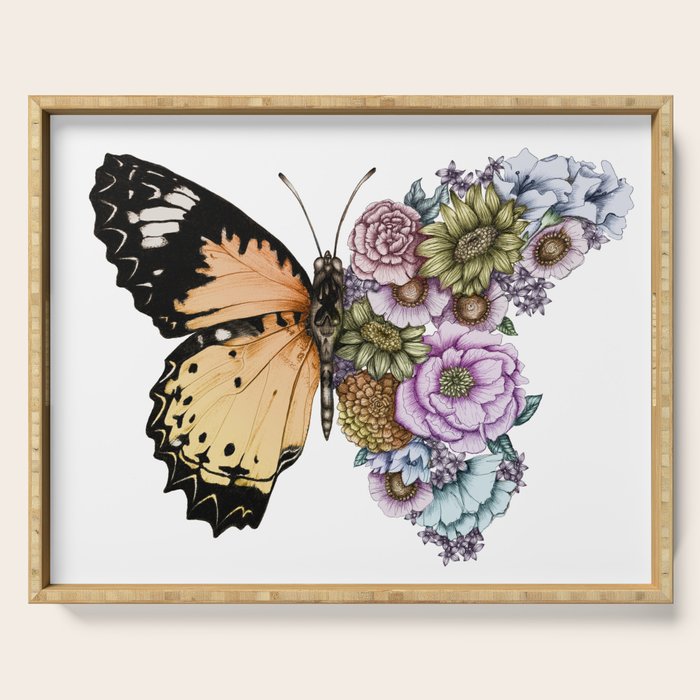 Butterfly in Bloom II Serving Tray Gallery Image 1