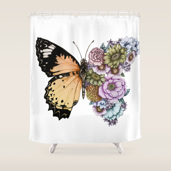 Butterfly in Bloom II Shower Curtain Gallery Image 1