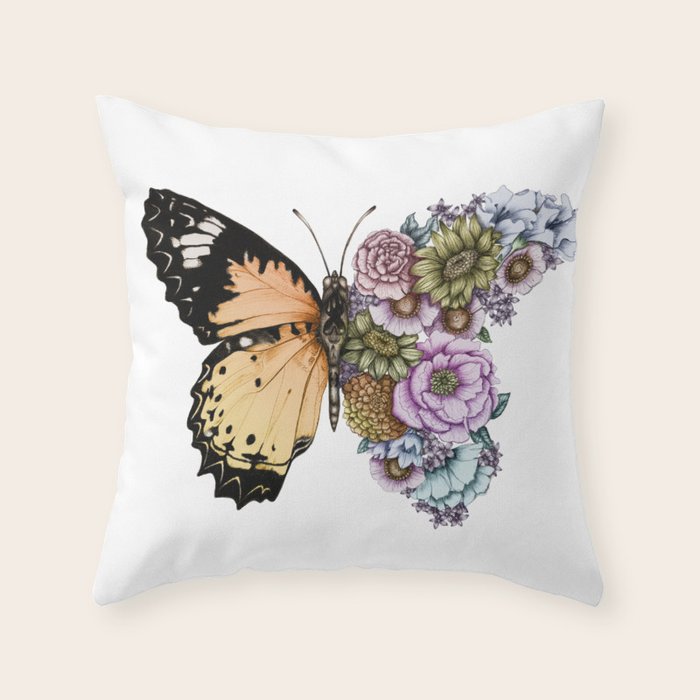 Butterfly in Bloom II Throw Pillow Gallery Image 6