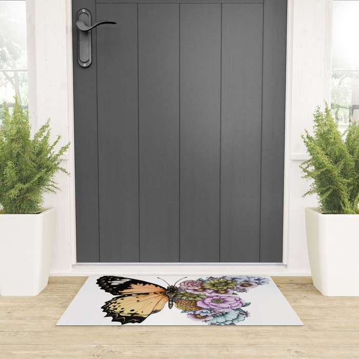 Butterfly in Bloom II Welcome Mat Gallery Image 3