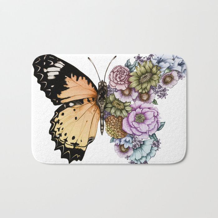 Butterfly in Bloom II Bath Mat Gallery Image 1