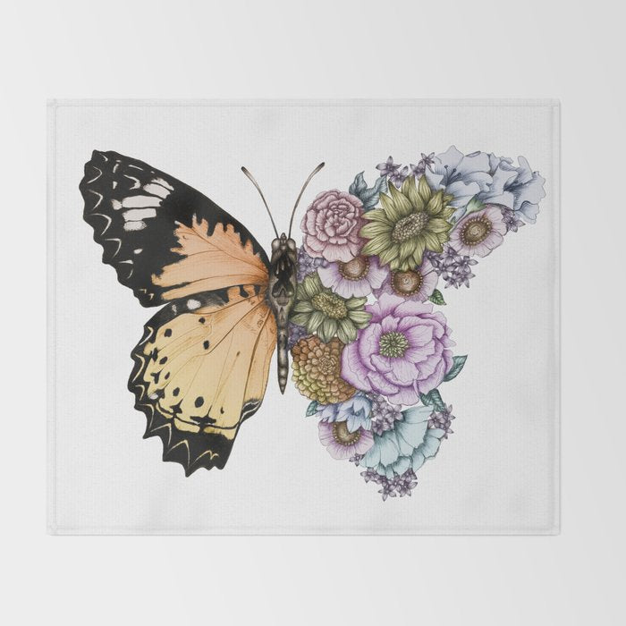 Butterfly in Bloom II Throw Blanket Gallery Image 2