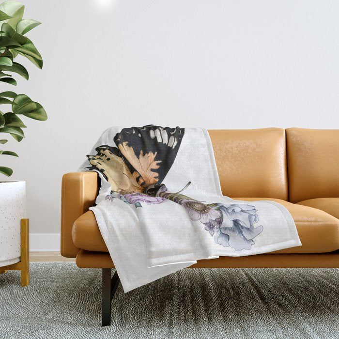 Butterfly in Bloom II Throw Blanket Gallery Image 1