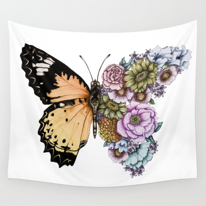 Butterfly in Bloom II Wall Tapestry Gallery Image 1