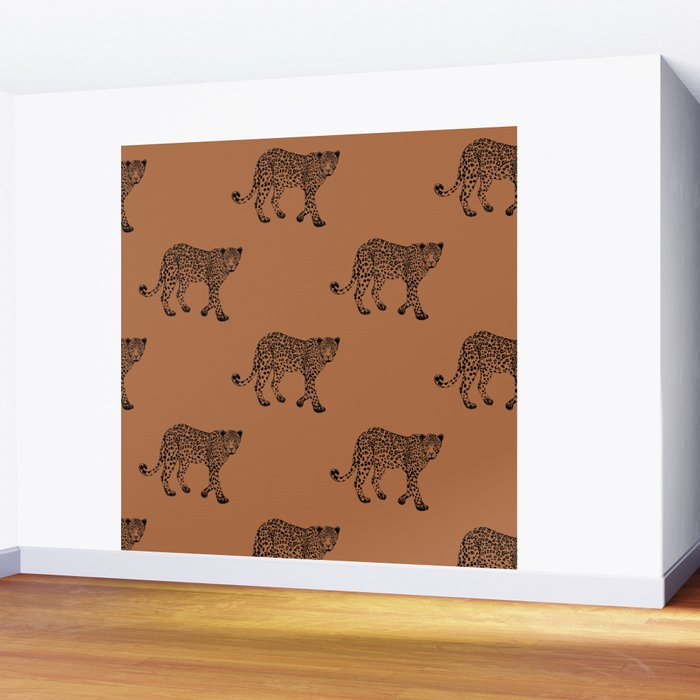 Leopard pattern - terracotta Wall Mural Gallery Image 2