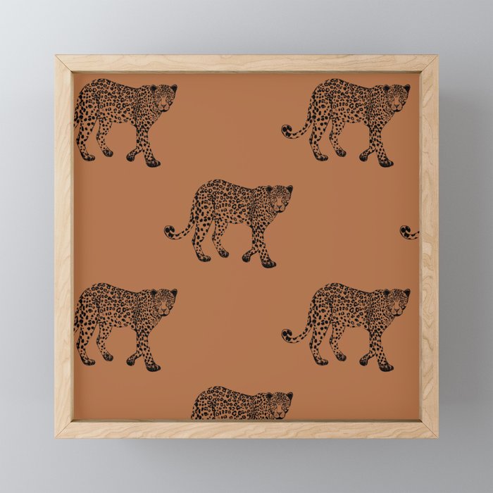 Leopard pattern - terracotta Mini Art Print Gallery Image 1