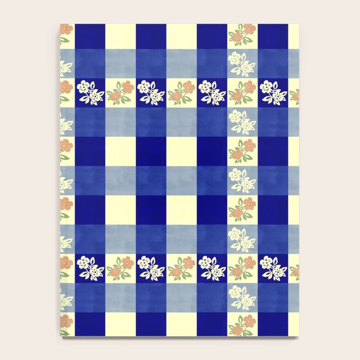 Vintage Blue Gingham with Flowers Notebook Gallery Image 4