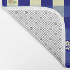 Vintage Blue Gingham with Flowers Bath Mat Gallery Image 2