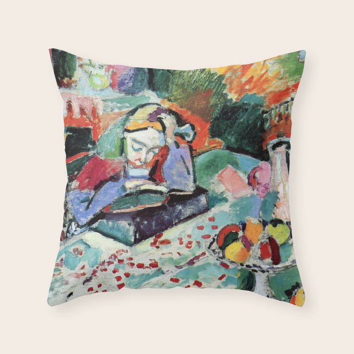 Henri Matisse Interior with a Young Girl Reading Throw Pillow Gallery Image 6