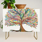 Tree of Life Watercolor - Rainbow Palette Credenza Gallery Image 1
