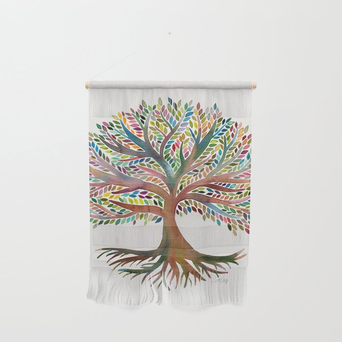 Tree of Life Watercolor - Rainbow Palette Wall Hanging Gallery Image 1