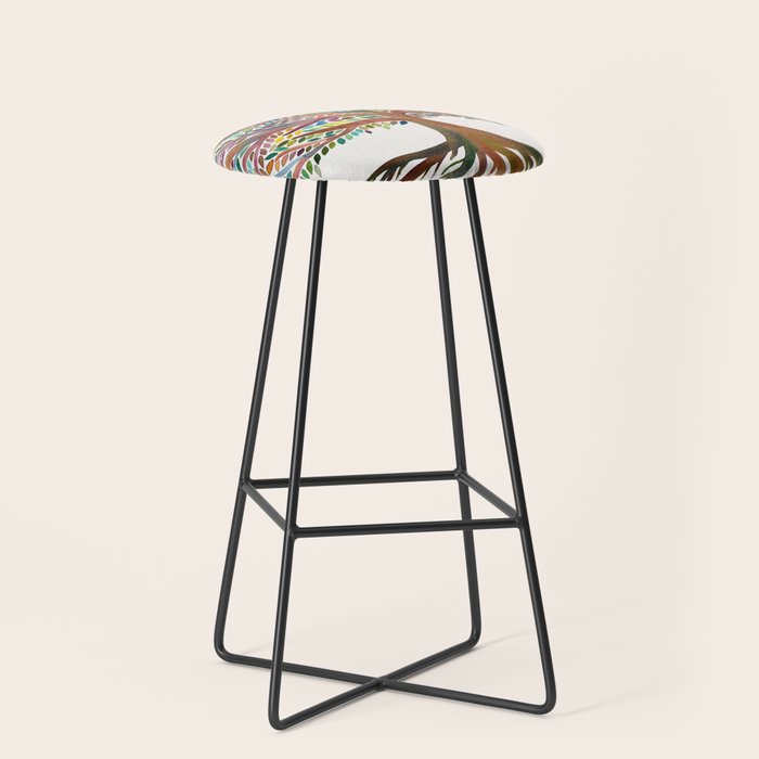 Tree of Life Watercolor - Rainbow Palette Stool Gallery Image 1