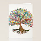 Tree of Life Watercolor - Rainbow Palette Stationery Card Gallery Image 2