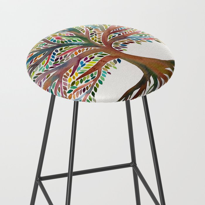 Tree of Life Watercolor - Rainbow Palette Stool Gallery Image 2