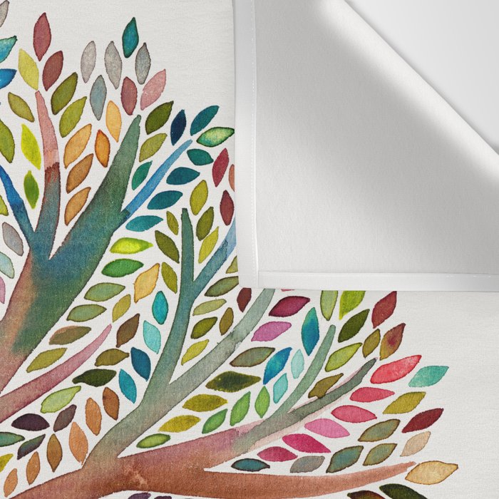 Tree of Life Watercolor - Rainbow Palette Wall Tapestry Gallery Image 3